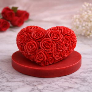 Vela Decorativa Corazón-Rosas