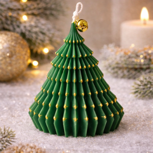 Vela Árbol Origami Verde