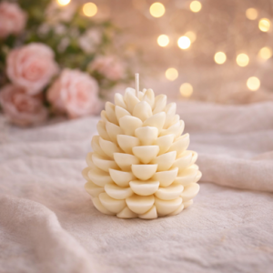 Vela Cono De Piña Blanca