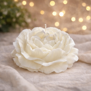Vela Rosa Floral Blanca